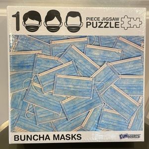 New 1000-Piece Jigsaw Puzzle “Buncha Masks” - 27 inches x 19 inches